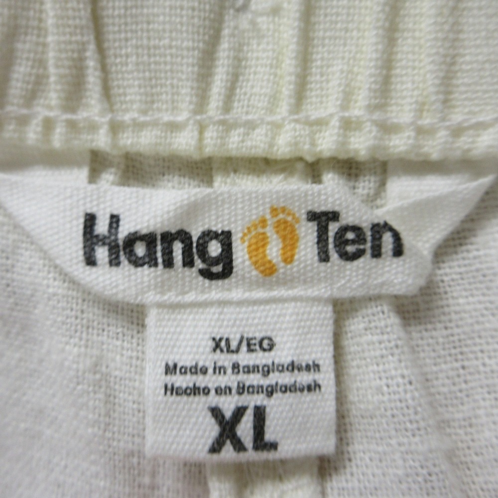 HANG TEN Linen Blend  Pull On Shorts XL Sheer Cream Ivory Drawstring Relaxed NWT - Picture 7 of 11